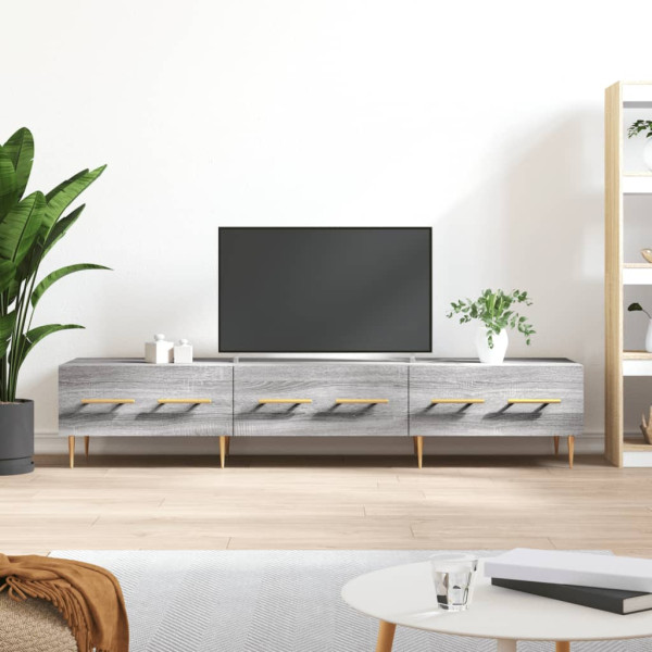 Mueble de TV madera de ingeniería gris Sonoma 150x36x30 cm D