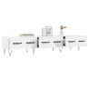 Mueble de TV madera de ingeniería blanco 150x36x30 cm 4
