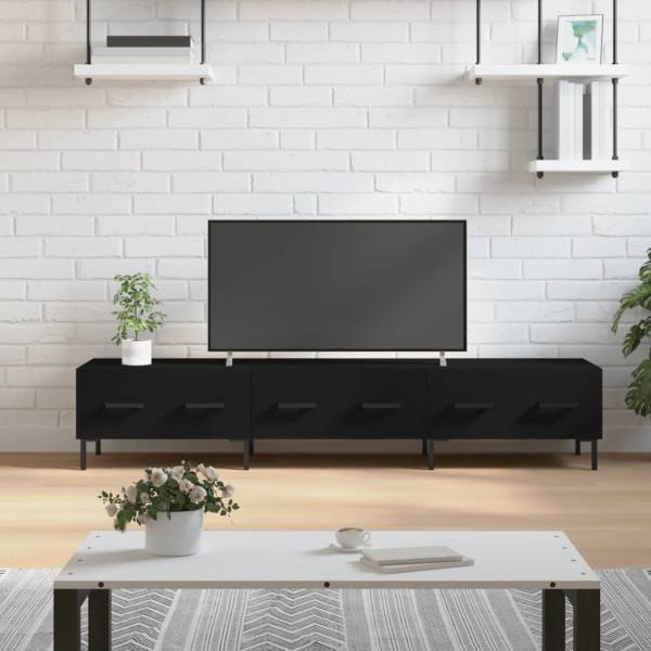 Mueble de TV madera de ingeniería negro 150x36x30 cm D