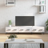 Mueble de TV madera de ingeniería blanco brillo 150x36x30 cm 1
