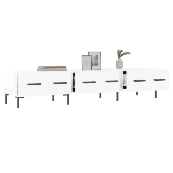 Móvel de TV 150x36x30 cm derivados de madeira branco brilhante M 4