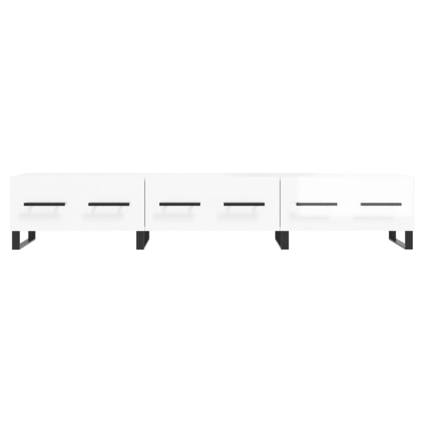 Mueble de TV madera de ingeniería blanco brillo 150x36x30 cm M 5