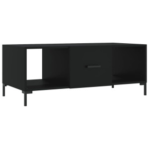 Mesa de centro madera contrachapada negro 102x50x40 cm H