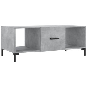 Mesa de centro madera contrachapada gris hormigón 102x50x40 cm H