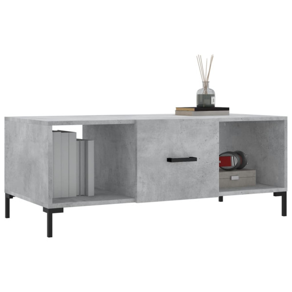 Mesa de centro madera contrachapada gris hormigón 102x50x40 cm M 3