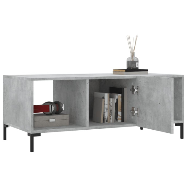 Mesa de centro madera contrachapada gris hormigón 102x50x40 cm M 4