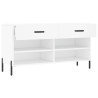 Banco zapatero madera de ingeniería blanco 102x35x55 cm 5