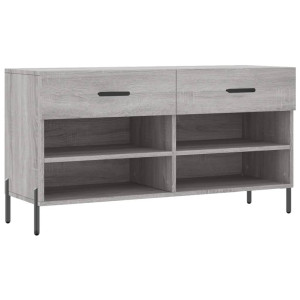 Banco zapatero madera de ingeniería gris Sonoma 102x35x55 cm H