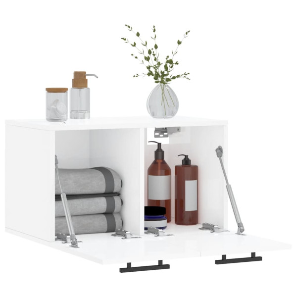 Armario pared madera contrachapada blanco brillo 60x36.5x35 cm M 4