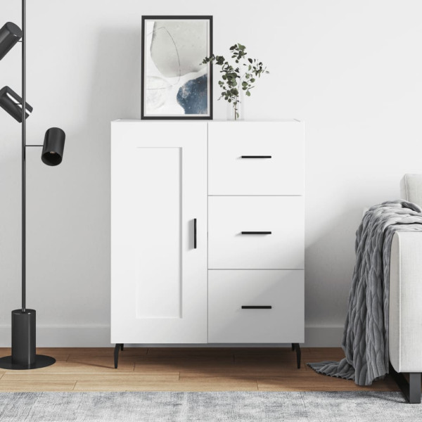 Aparador de madera de ingeniería blanco 69.5x34x90 cm D