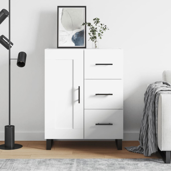 Aparador de madera de ingeniería blanco 69.5x34x90 cm D