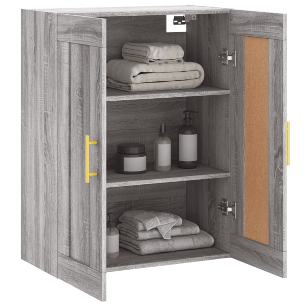 Armario de pared madera ingeniería gris Sonoma 69.5x34x90 cm M 5