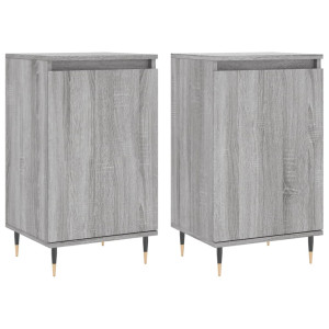 Aparadores 2 uds madera de ingeniería gris Sonoma 40x35x70 cm H