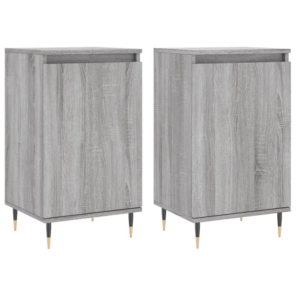 Aparadores 2 uds madera de ingeniería gris Sonoma 40x35x70 cm M 2