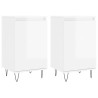 Aparadores 2 pcs 40x35x70 cm deriv. de madeira branco brilhante 2