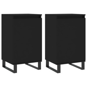 Aparadores 2 pcs 40x35x70 cm derivados de madeira preto H