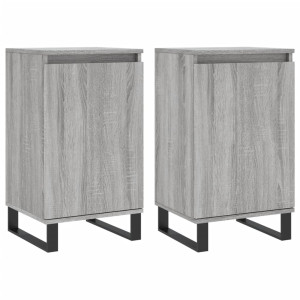 Aparadores 2 uds madera de ingeniería gris Sonoma 40x35x70 cm H