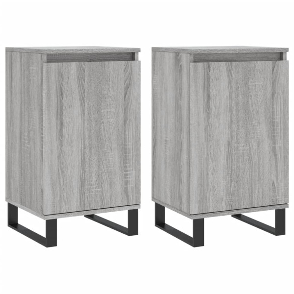 Aparadores 2 uds madera de ingeniería gris Sonoma 40x35x70 cm M 2