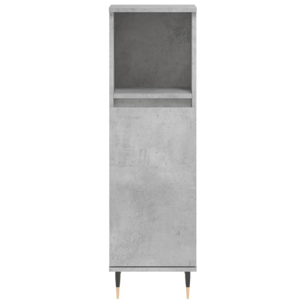 Armario de baño madera contrachapada gris hormigón 30x30x100 cm M 5