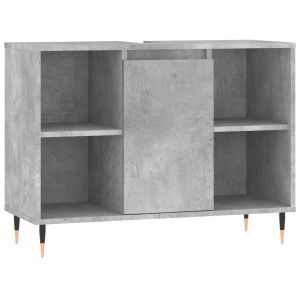 Mueble de baño madera de ingeniería gris hormigón 80x33x60 cm H