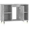 Mueble de baño madera de ingeniería gris hormigón 80x33x60 cm 5