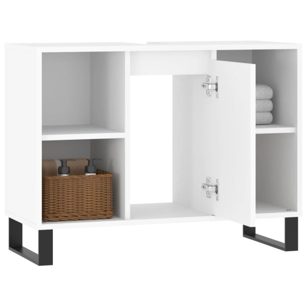 Mueble de baño madera de ingeniería blanco 80x33x60 cm M 4