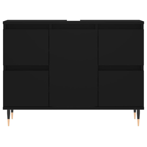 Armário de casa de banho 80x33x60 cm derivados de madeira preto M 5