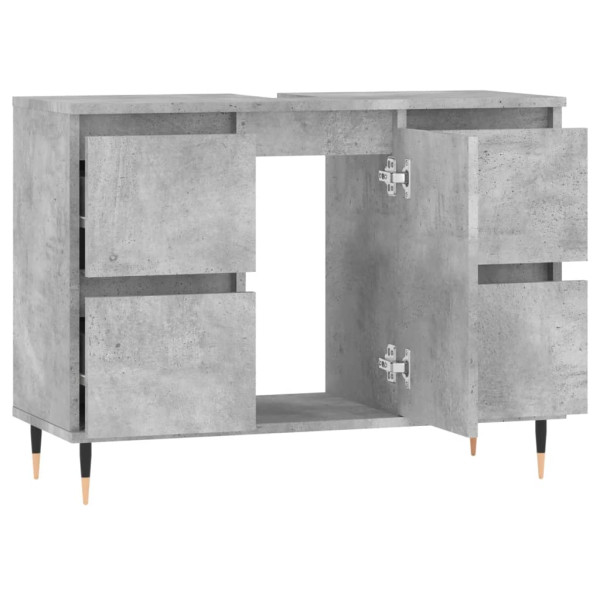 Mueble de baño madera de ingeniería gris hormigón 80x33x60 cm M 4