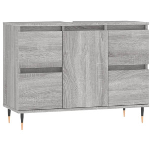Mueble de baño madera de ingeniería gris Sonoma 80x33x60 cm H