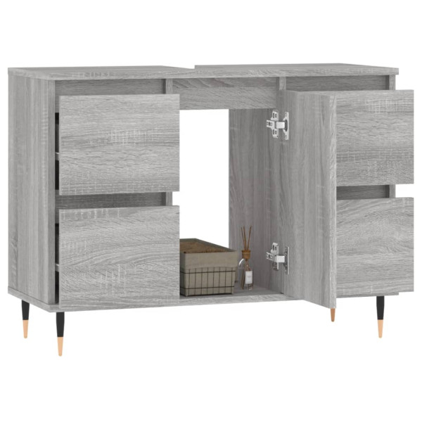 Mueble de baño madera de ingeniería gris Sonoma 80x33x60 cm M 3