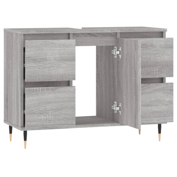 Mueble de baño madera de ingeniería gris Sonoma 80x33x60 cm M 4