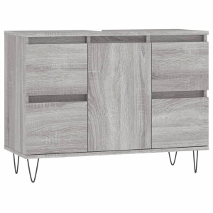 Mueble de baño madera de ingeniería gris Sonoma 80x33x60 cm H