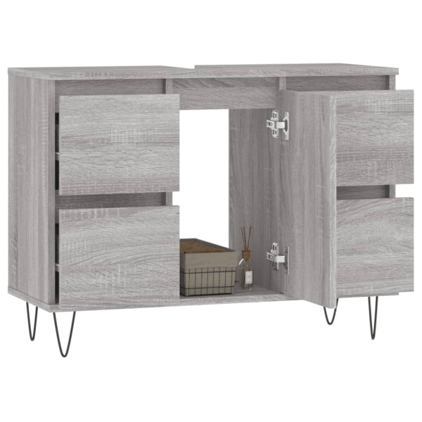Mueble de baño madera de ingeniería gris Sonoma 80x33x60 cm M 3