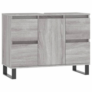 Mueble de baño madera de ingeniería gris Sonoma 80x33x60 cm H