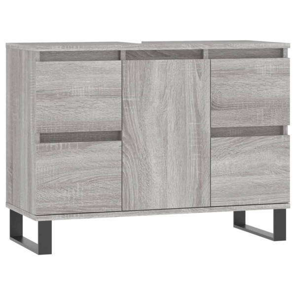 Mueble de baño madera de ingeniería gris Sonoma 80x33x60 cm M 2