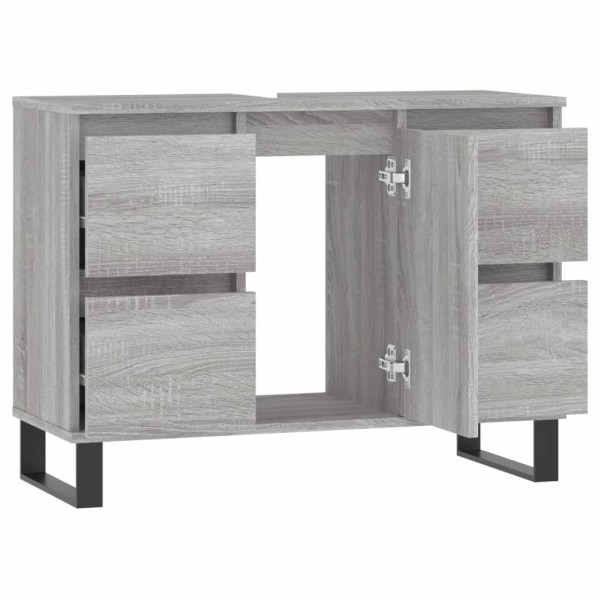 Mueble de baño madera de ingeniería gris Sonoma 80x33x60 cm M 4