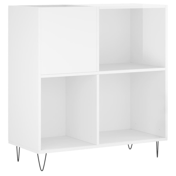 Armário p/ discos 84.5x38x89 cm deriv. madeira branco brilhante M 2