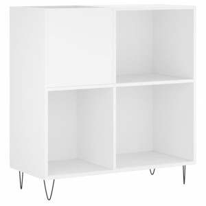 Mueble para discos madera contrachapada blanco 84.5x38x89 cm H