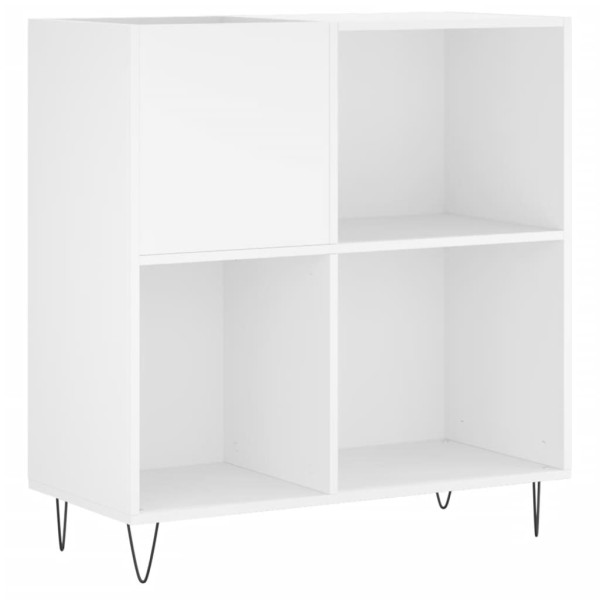 Mueble para discos madera contrachapada blanco 84.5x38x89 cm M 2