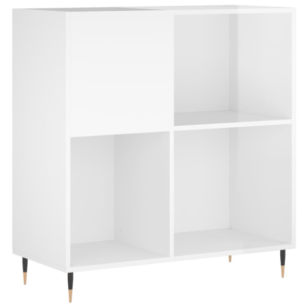 Armário p/ discos 84.5x38x89 cm deriv. madeira branco brilhante M 2