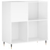 Mueble discos madera contrachapada blanco brillo 84.5x38x89 cm 2