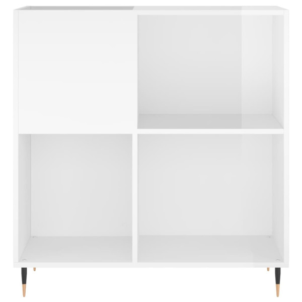 Armário p/ discos 84.5x38x89 cm deriv. madeira branco brilhante M 4