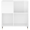 Mueble discos madera contrachapada blanco brillo 84.5x38x89 cm 4