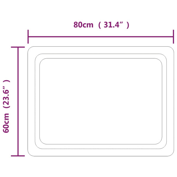 Espelho de banheiro com LED 80x60 cm M 5