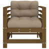 Sillones de jardín cojines 2 uds madera maciza pino marrón miel 4