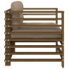 Sillones de jardín cojines 2 uds madera maciza pino marrón miel 5