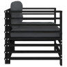 Sillones de jardín con cojines 2 uds madera maciza pino negro 5