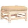 Taburete de jardín con cojín madera maciza de pino 5