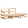 3 pcs conjunto lounge de jardim c/ almofadões madeira maciça 4