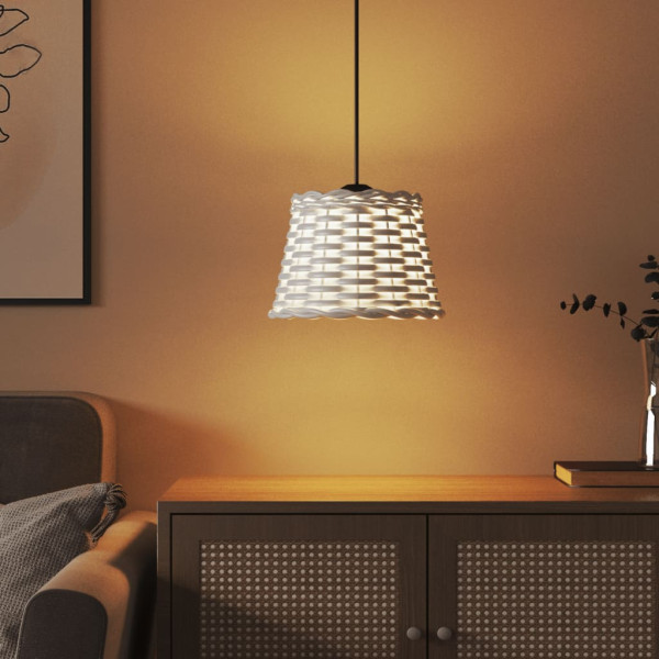 Pantalla para lámpara de techo mimbre blanco Ø20x15 cm M 3